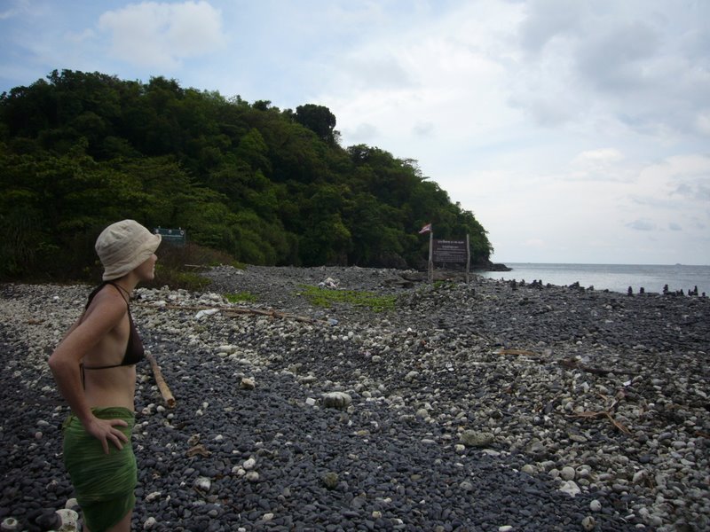 Black pebble island